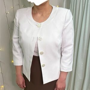 Le Suit White Women's Blazer